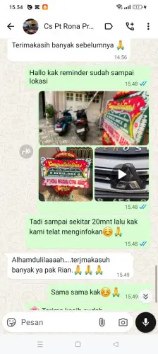 Testimonial Papan Bunga gunung kelua